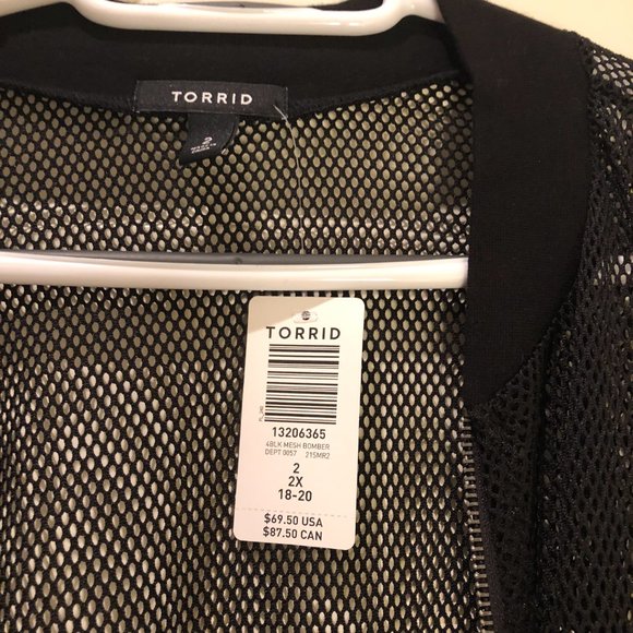 Torrid Black Mesh Zip Up Size 2x - Picture 2 of 3